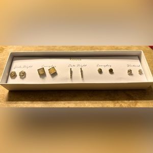 Kevia Peach & Gold Post Earring Set